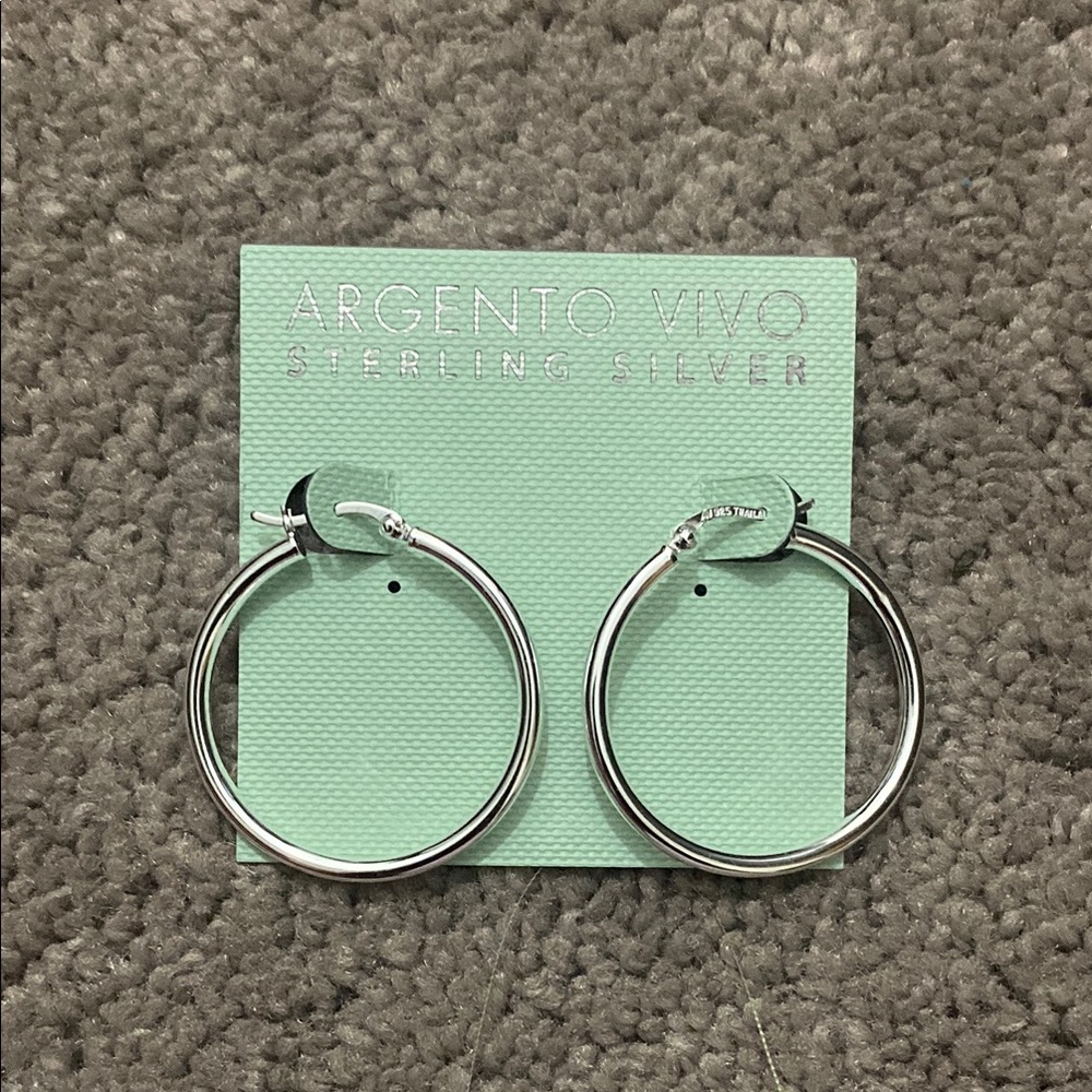 Argento Vivo Sterling Silver Hoop Earrings